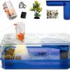 Reptiles & Amphibian HELIME | Turtle Tank Habitat, Acrylic Aquatic Tortoise Aquarium Starter Kit With Multi-Function Area, Uv Basking Platform Light Lamp, Water Pump Filter, Bottom Drainage Plug For Small Reptile Hermit Crab Fish