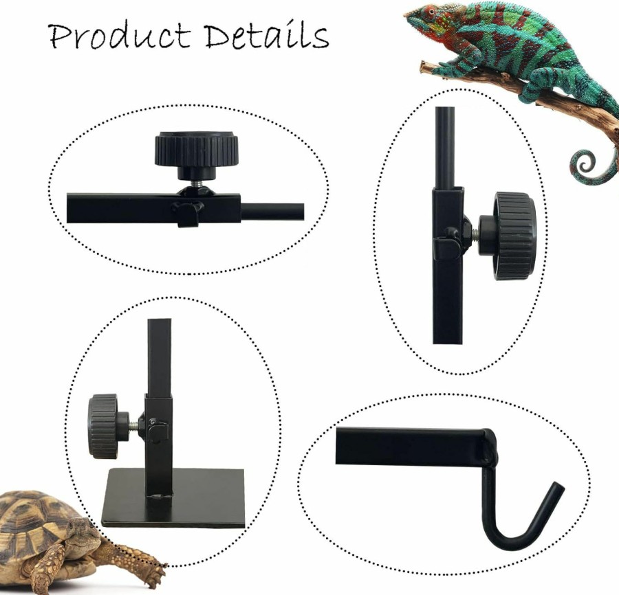 Reptiles & Amphibian MUYG | Muyg Reptile Metal Lamp Stand, Height Adjustable 14.17-24.01\" Floor Lamps Bracket Reptiles Tank Heating Light Support For Reptile Glass Terrarium Amphibians Terrestrial Invertebrates Vivarium