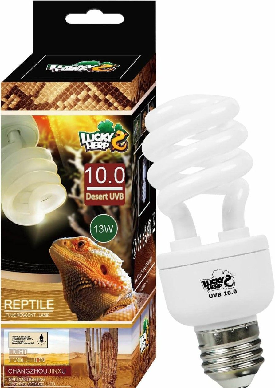 Reptiles & Amphibian LUCKY HERP | Lucky Herp Desert Uva Uvb Reptile Light Bulb 10.0 26W Compact Fluorescent Lamp