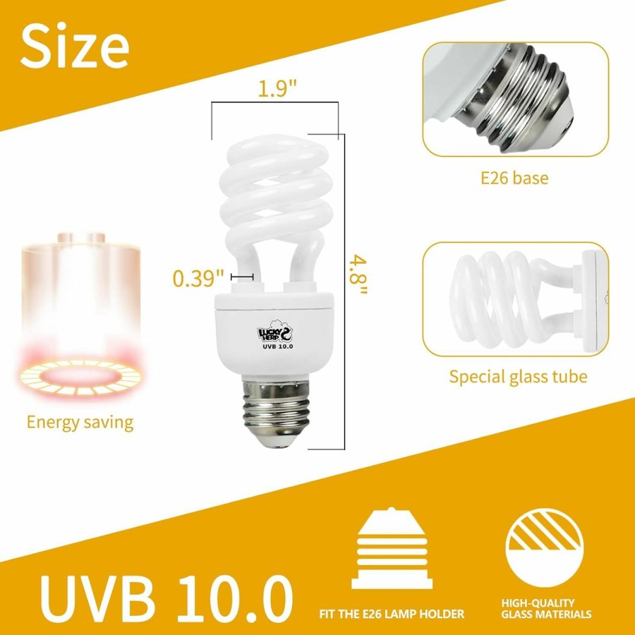 Reptiles & Amphibian LUCKY HERP | Lucky Herp Desert Uva Uvb Reptile Light Bulb 10.0 26W Compact Fluorescent Lamp