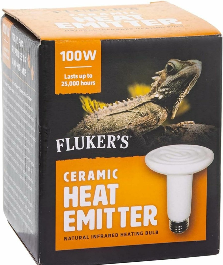 Reptiles & Amphibian Fluker's | Fluker'S Ceramic Heat Emitter, Natural Infrared Heating Bulb For Reptiles, 100 Watt , Black