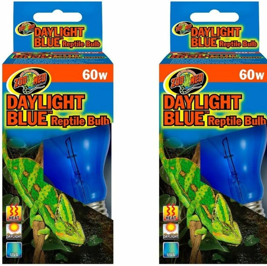 Reptiles & Amphibian Zoo Med | Zoo Med Daylight Blue Reptile Bulb [Set Of 2] Watt: 60 Watts