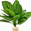 Reptiles & Amphibian FLmoving | Reptile Terrarium Decor,Amphibian Habitat Decor,Artificial Plants For Crested Gecko Tank Accessories Suitable For Leopard Gecko Bearded Dragon Lizard Chameleon Snake Tortoise (Calathea Makoyana-D)