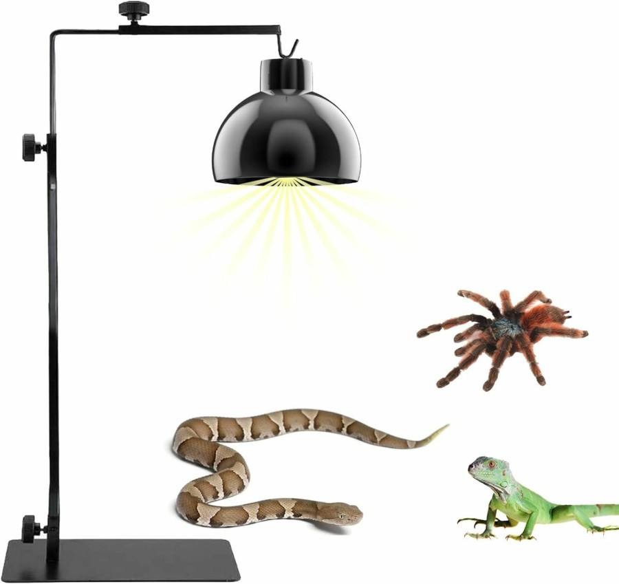 Reptiles & Amphibian kathson | Kathson Reptile Lamp Stand Adjustable Metal Floor Lamps Bracket Reptiles Tank Heating Light Support For Bearded Dragon Snakes Tortoise Lizards Frog Hermit Crab (1 Pcs)