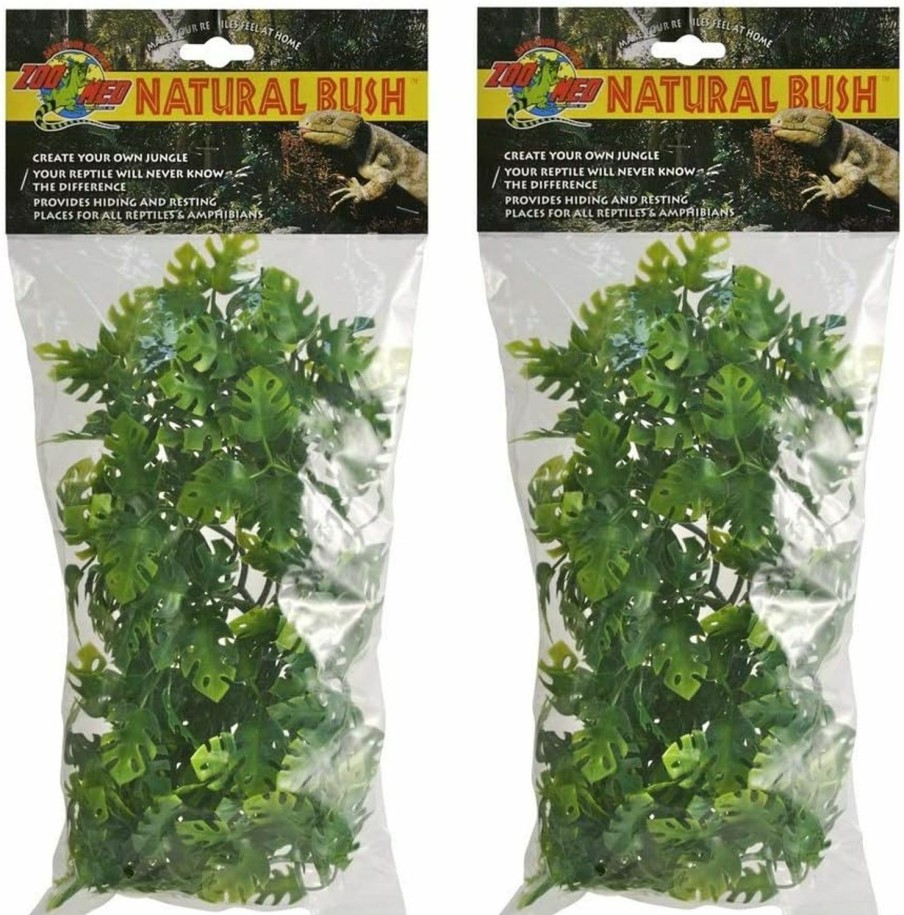 Reptiles & Amphibian Zoo Med | Zoo Med 2 Pack Of Natural Bush Plants, Large, Amazonian Phyllo, For Reptile And Amphibian Terrariums