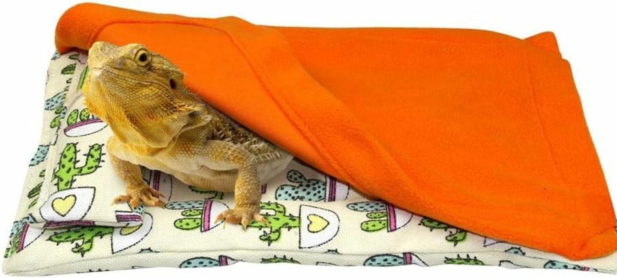 Reptiles & Amphibian SETHOUS | Sethous Bearded Dragon Bed With Blanket And Pillow Waterproof Reptile Sleeping Bag And Pillow Warm And Soft Sleeping Bag With Blanket For Lizard Leopard Gecko (Green)