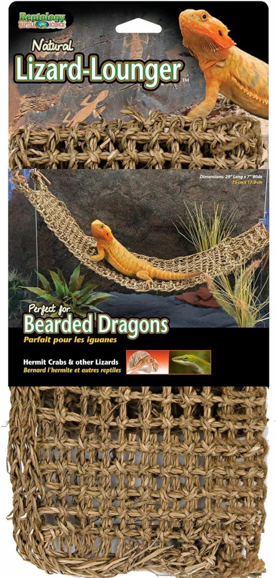 Reptiles & Amphibian Penn-Plax | Penn-Plax Reptology Lizard Lounger 100% Natural Seagrass Fiber Great For Bearded Dragons, Anoles, Geckos, And Other Reptiles Extra Large