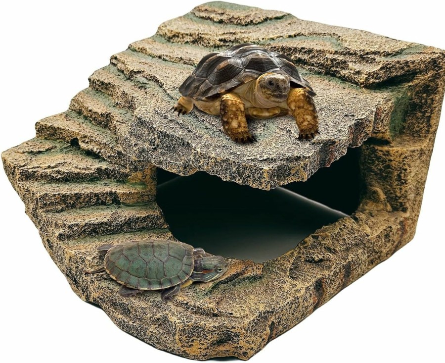 Reptiles & Amphibian kathson | Kathson Turtles Basking Platform Reptile Hiding Cave Hideouts For Aquatic Turtles, Frog, Newts And Salamanders