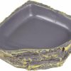 Reptiles & Amphibian POPETPOP | Popetpop Reptile Water Dish Reptile Water Bowl - Lizard Turtle Feeder Feeding Bowl - Brown Thicken Rock Reptile Food Water Storage Basin Food Dish Gecko Terrarium