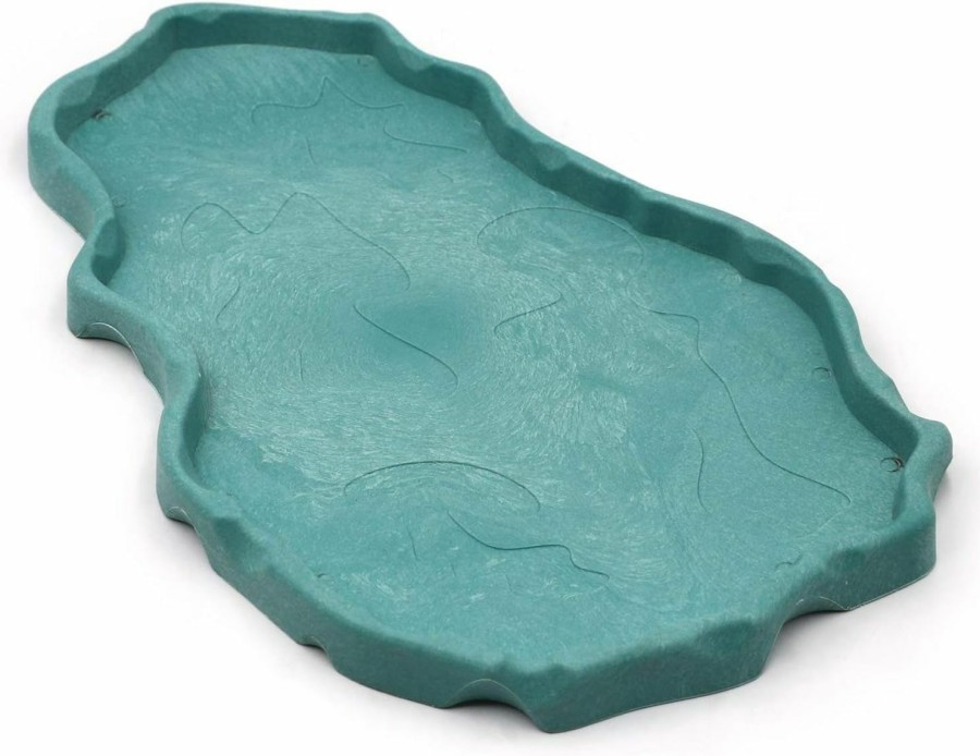 Reptiles & Amphibian MINYULUA | Minyulua Reptile Food Dish Terrarium Water Bowl Large Food Feeding Bowl For Turtle Tortoise Snake Lizard Gecko Ball Python Reptile Amphibian, Blue