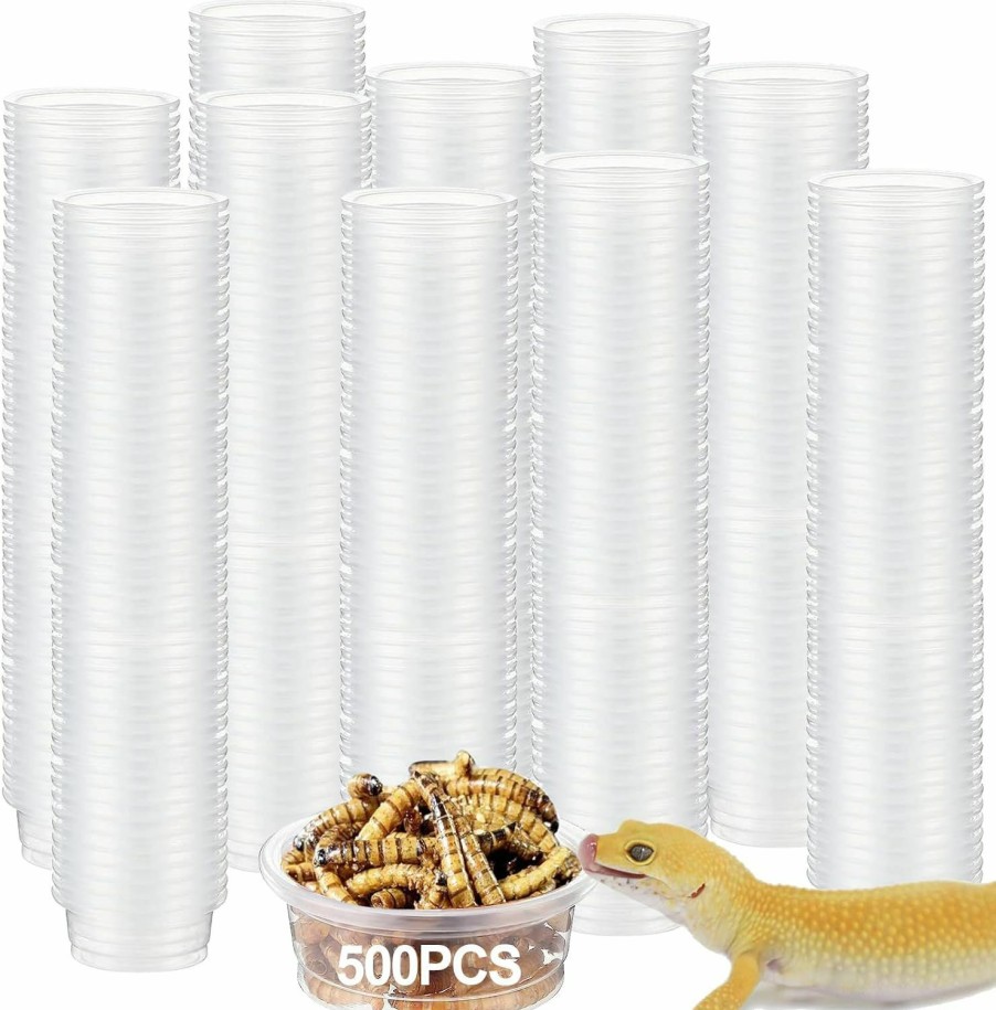 Reptiles & Amphibian YOJOR | Yojor 0.5Oz Crested Gecko Food And Water Feeding Cups, Reptile Feeder Bowls, Plastic Replacement Food Dish For Lizard And Other Small Pet Ledge Accessories (100 Pcs)