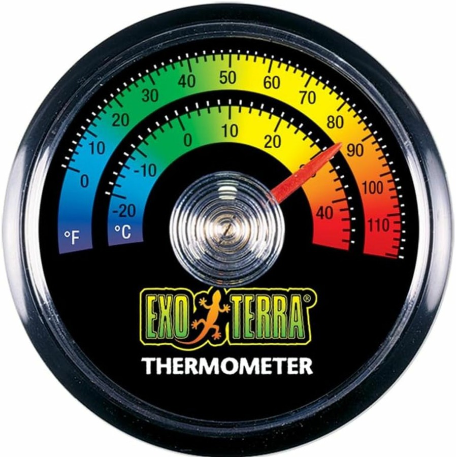 Reptiles & Amphibian Exo Terra | Exo Terra Thermometer For Reptile Terrarium Provides Temperatures In Both Celsius And Fahrenheit