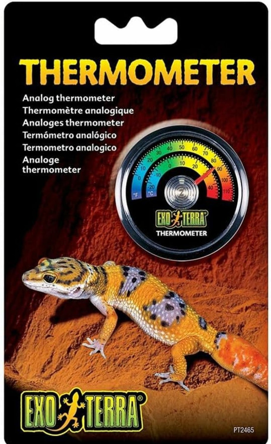 Reptiles & Amphibian Exo Terra | Exo Terra Thermometer For Reptile Terrarium Provides Temperatures In Both Celsius And Fahrenheit