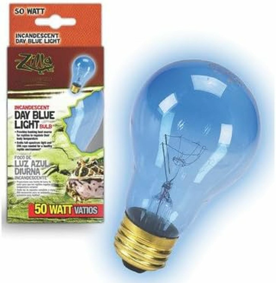 Reptiles & Amphibian Zilla | Zilla Day Blue Light Incandescent Bulb For Reptiles [Set Of 2] Watt: 100 Watts