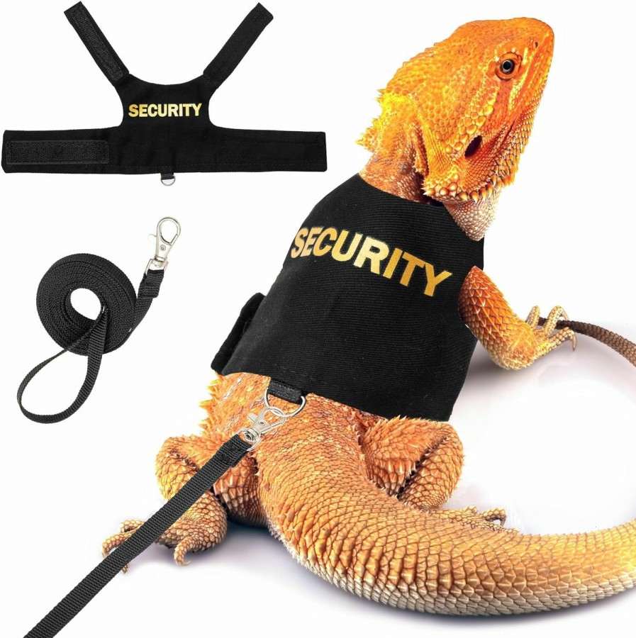 Reptiles & Amphibian TUKOAW | Tukoaw Bearded Dragon Harness And Leash Set - Escape Proof Adjustable Lizard Reptiles Harness With 5 Ft Short Leash For Walking Outdoor