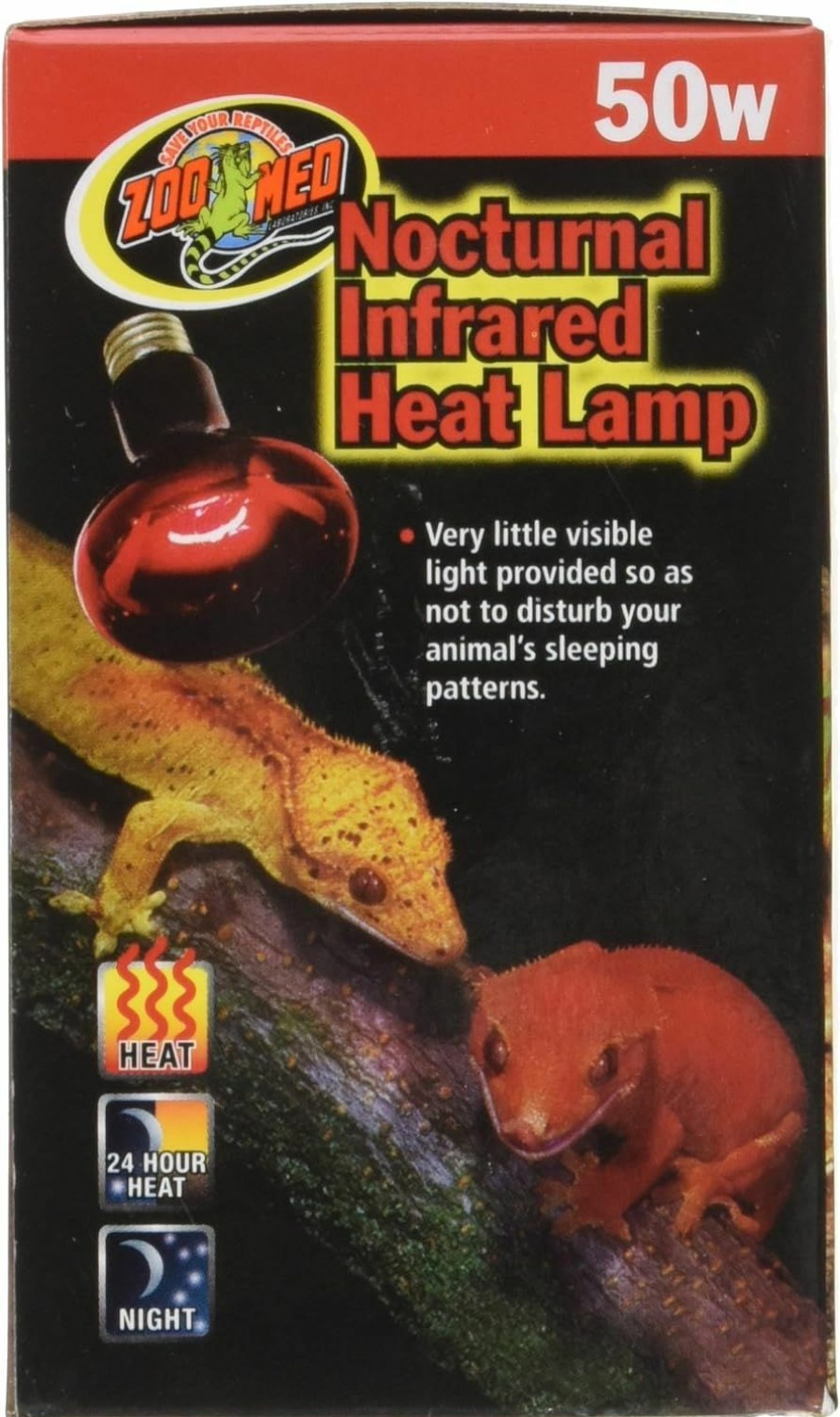 Reptiles & Amphibian Zoo Med | Zoo Med Nocturnal Infrared Heat Lamp, 50 Watts