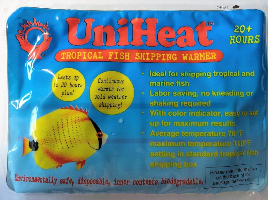 Reptiles & Amphibian Uniheat | Uniheat Shipping Warmer 20+ Hours, 100 Pack, Plus! 1-9\"X24\" Shipping Bag, 20+ Hour Warmth For Shipping Live Corals, Small Pets, Fish, Insects, Reptiles, Etc.