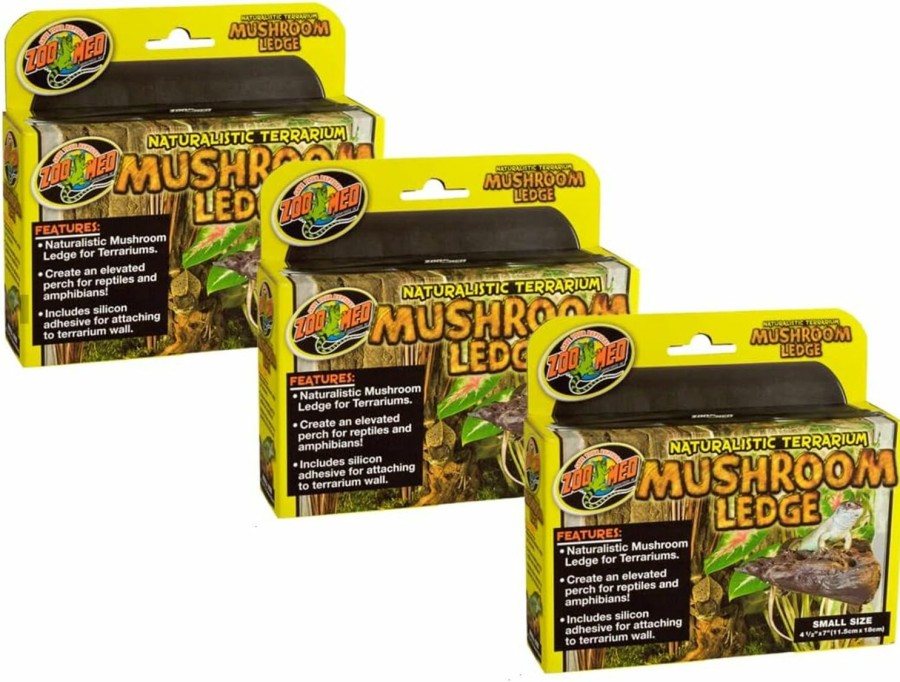 Reptiles & Amphibian Zoo Med | Zoo Med Naturalistic Terrarium Mushroom Ledge Small (7\" Long X 4.5\" Wide) - Pack Of 3