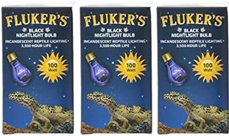 Reptiles & Amphibian Fluker's | Fluker'S 3 Pack Of Black Nightlight Bulbs For Reptiles, 100 Watt