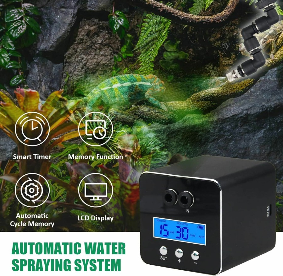 Reptiles & Amphibian FRANKEVER | Frankever Fogger Reptile Humidifiers Plant Mister With Timer,Reptile Terrarium Misting System 360 Adjustable Misting Nozzles,Crested Gecko Snake/Ball Python/Leopard Gecko Reptile Tank Accessories