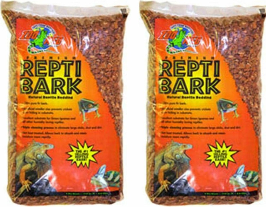 Reptiles & Amphibian Zoo Med | 2-Pack Reptile Bark Fir Bedding, 4 Quarts