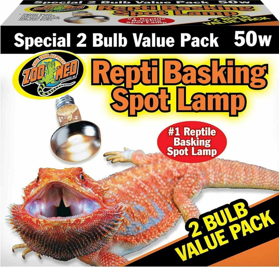 Reptiles & Amphibian Zoo Med | Zoo Med Repti Basking Spot Lamp Value Pack, 50 Watts