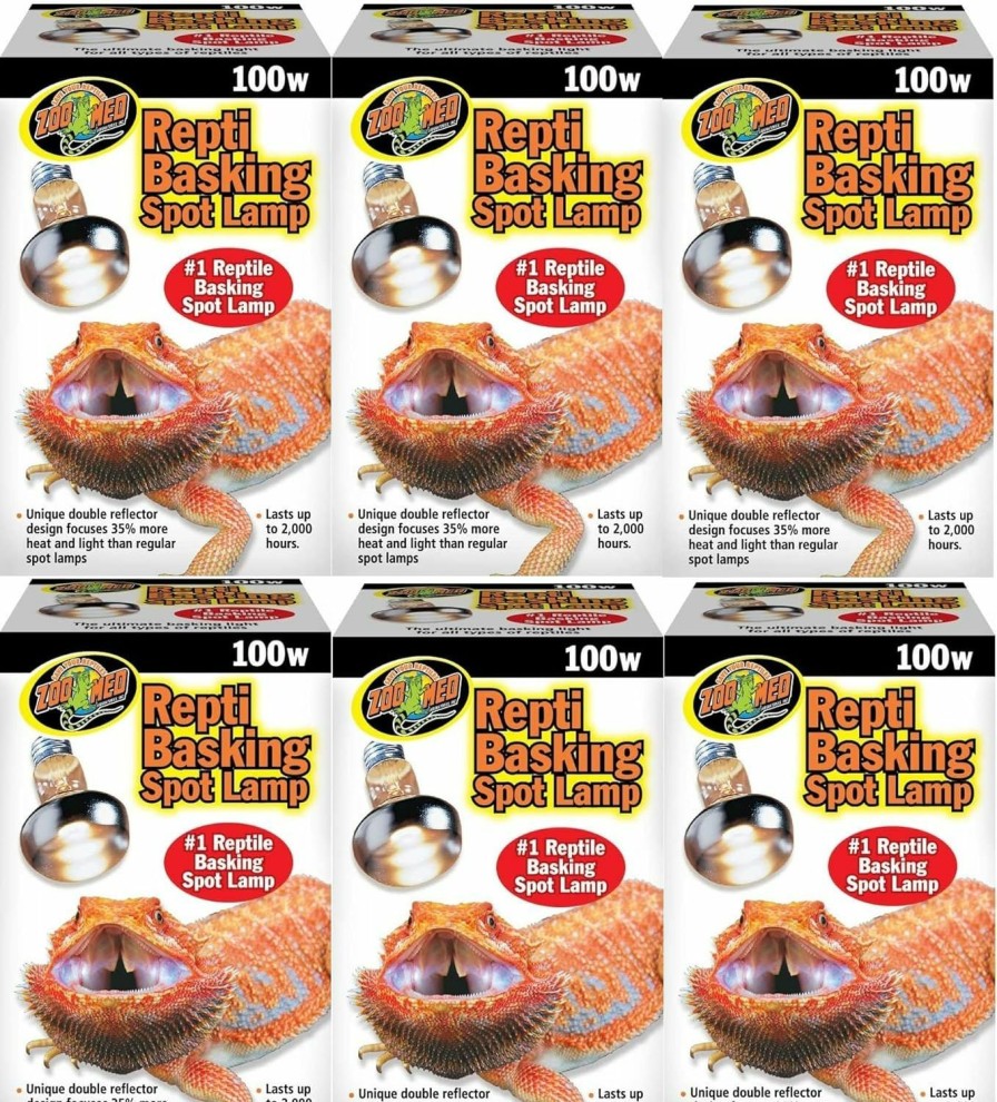 Reptiles & Amphibian Zoo Med | Zoo Med Repti Basking Spot Lamp Replacement Bulb 100 Watts - Pack Of 6