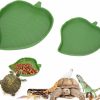 Reptiles & Amphibian Molain | Molain Reptile Leaf Food Water Bowl, 2 Pieces Reptile Leaf Shape Dish Flat Drinking Bowl Water Plate For Turtle Lizards, Hamsters, Snakes 2 Sizes