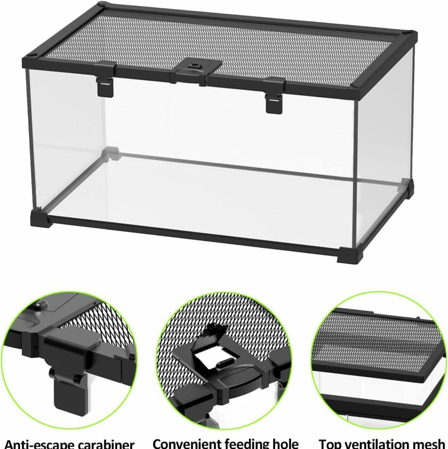 Reptiles & Amphibian BNOSDM | Bnosdm Gecko Tank Tarantula Enclosure Reptile Tanks Top Opening Tank With Screen Ventilation For Bearded Dragon Gecko Lizard Hermit Crab