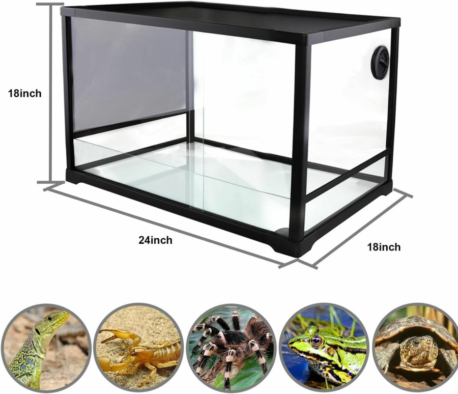 Reptiles & Amphibian Aiicioo | Aiicioo Reptile Glass Tank - 36 X 18 X 18 Inches Knock Down Full View Natural Terrarium For Chameleon Gecko Corn Snake Iguana & Lizard Aquarium