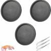 Reptiles & Amphibian Lucky Interests | Lucky Interests 3Pcs Reptile Food Water Bowl, Round Basin Tortoise Food Dish With 3 Tongs, Black Lightweight Reptile And Amphibians Feeder Shallow Reptile Food Container For Turtle, Lizard, Gecko