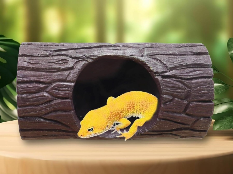 Reptiles & Amphibian Oooct | Hermit Crab Climbing Toys, Resin Reptile Hide Cave, Hollow Tree Reptile Hideout, Aquarium Terrarium Tank Accessories, Suitable For Hermit Crab Lizard Gecko Hamster Rat