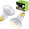 Reptiles & Amphibian FIVEAGE | Fiveage 75W Sun Glow Basking Spot Lamp Uva Glass Reptile Heat Lamp Bulb Soft White Light Sun Light For Reptile & Amphibian - 2 Pack