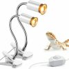 Reptiles & Amphibian Vinaco | Vinaco Uva Uvb Reptile Light,2 Pack Full Spectrum 360 Rotatable Reptile Heat Lamp,Dimmable Heat Light For Reptiles With Heavy - Duty Clamp For Bearded Dragon Turtle Tank Accessories Aquarium Light