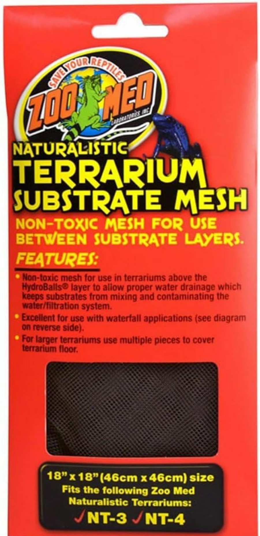 Reptiles & Amphibian Zoo Med | Zoo Med Naturalistic Terrarium Mesh, 18 X 18-Inches