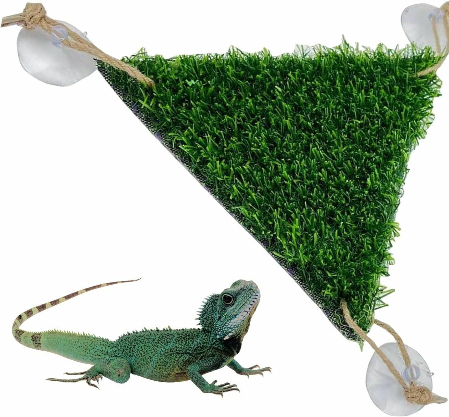 Reptiles & Amphibian FlidRunest | Flidrunest Triangle Bearded Dragon Hammock Toy, Soft Reptile Climbing Lounger Bed With 3 Strong Suction Cups For Bearded Dragon Chameleon, Lizards, Gecko, Snakes, Reptile Tank Decor