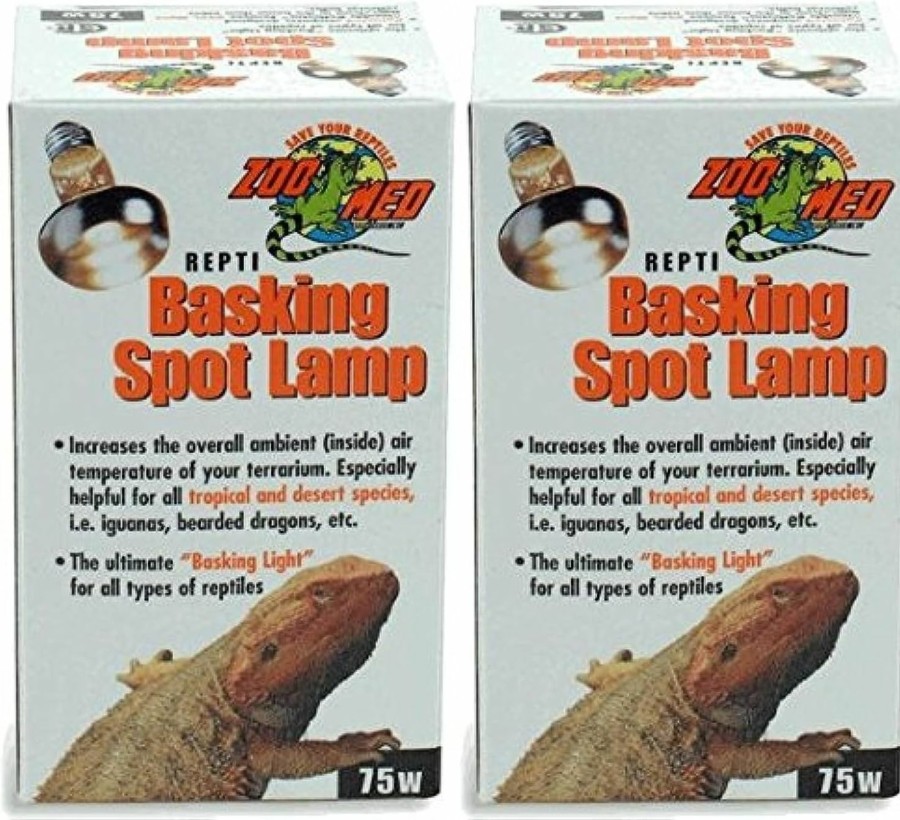 Reptiles & Amphibian Zoo Med | Zoo Med 2 Pack Of Repti Basking Spot Lamps, 75 Watt