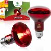 Reptiles & Amphibian REPTI HOME | Repti Home Infrared Reptile Heat Lamp Bulbs,2 Pcs 100W Reptiles & Amphibians Infrared Basking Spot Lamp Bulb, Red Heat Emitter Light For Chickens Coop