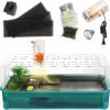 Reptiles & Amphibian Clioran | Clioran Turtle Tank Aquarium Kit, Turtle Habitat Starter Terrarium, Lid Aquatic Tortoise Enclosure, Bottom Filter, Multi Function Areas, Drainage, Basking Platform Lamp For Pet Turtles Crabs Reptiles