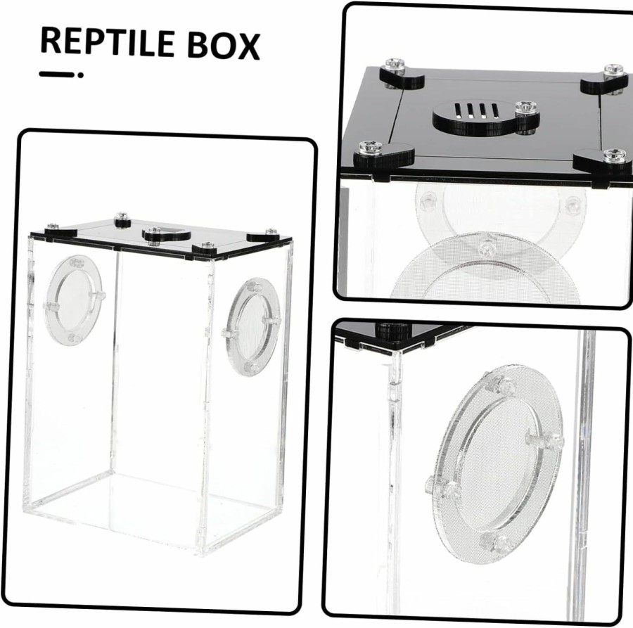 Reptiles & Amphibian Mipcase | Mipcase Box Box Reptile Feeding Box Lizard Terrarium Reptile Tank Reptile Enclosure Jumping Spider Habitat Container Carrier Breeding Tanks Transparent Box Feeding Accessories Snake Cage