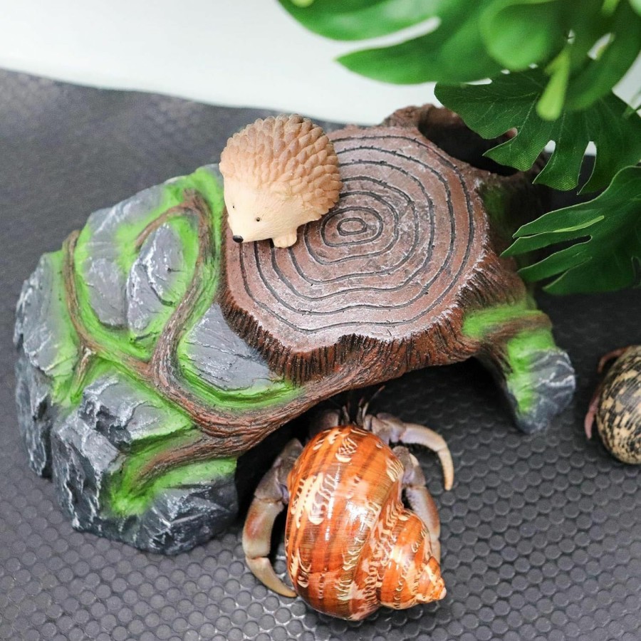 Reptiles & Amphibian Neeenn | Hermit Crab Hideout, Resin Simulation Stone Reptile Cave Hideout, Hermit Crab Climbing Toys, Terrarium Habitat Decor For Lizard Spider Aquarium Fish Gecko Bearded Dragon