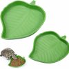 Reptiles & Amphibian Boao | 2 Pieces Leaf Reptile Food Water Bowl Plate Dish For Tortoise Corn Snake Crawl Pet Drinking And Eating, 2 Sizes