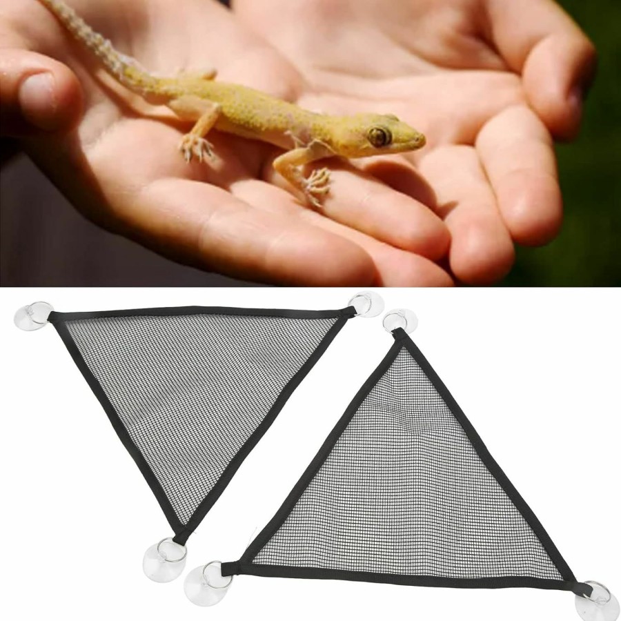 Reptiles & Amphibian Chiwe | Triangular Bearded Dragon Hammock, Strong Bearing Capacity Mesh Lizards Hammock 2Pcs Comfortable Foldable For Reptiles S Number