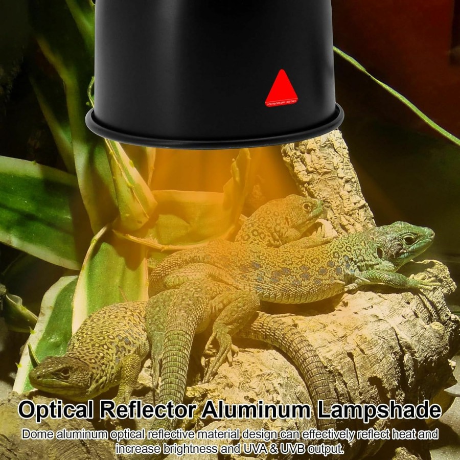 Reptiles & Amphibian MECESOR | Mecesor Reptile Light Fixture, 2 Packs 5.5 Inch Deep Dome Lampshade, Reptile Heat Lamp Fixture With Separate Switches Fit For Uvb Bulb Basking Heat Bulb For Reptile Glass Terrariums