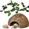 Reptiles & Amphibian kathson | Kathson 78.7 Inches Hermit Crab Climbing Toy, Reptile Habitat Accessories Small Bendable Hermit Crabs Supplies Hermit Crab Coconut Hut Reptile Jungle Vine For Hermit Crabs Lizards Frogs Geckos Snakes