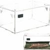 Reptiles & Amphibian PetierWeit | Petierweit Reptile Terrarium Acrylic Reptile Tank With Temperature Hygrometer 15.3\"X9.7\"X7.6\" Large Reptile Breeding Box Suitable For Tortoise, Horned Frog, Gecko, Chameleon, Snake, Hamster, Spider