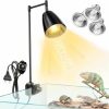 Reptiles & Amphibian Icepark | Terrarium Heat Lamp For Reptiles Tortoise, 3 Bulb Uva Uvb Light Basking Lamps, Aquarium Heat Spotlight Reptile Light Basking Light With Holder For Gecko Turtle Snake Lizards Amphibian E26 25W+50W