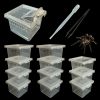 Reptiles & Amphibian GKPONSX | Gkponsx 12Pcs Jumping Spider Enclosure, Plastic Reptile Breeding Box Spider Terrariums With Dropper Tongs For Tarantula Gecko Scorpion Sling Mantis Frog Isopods Invertebrates Insects Hermit Crabs