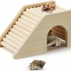 Reptiles & Amphibian Poen | Poen Hermit Crab Climibing Toys Wooden Hermit Crab Hideout With Ramp Hermit Crab Hut Hermit Crab Tank Accessories Small Animals Habitat Aquariums Ladder Bridge Ramp Toy For Gerbils Mice Hamsters Rat