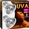 Reptiles & Amphibian Briignite | Brtiignite Reptile Heat Bulb 2 Pack, 50W Uva Uvb Reptile Light Bulbs, Dimmable Heat Lamp Bulbs, Basking Light Bulb For Turtle, Beard Dragon Gecko Lizard Amphibians